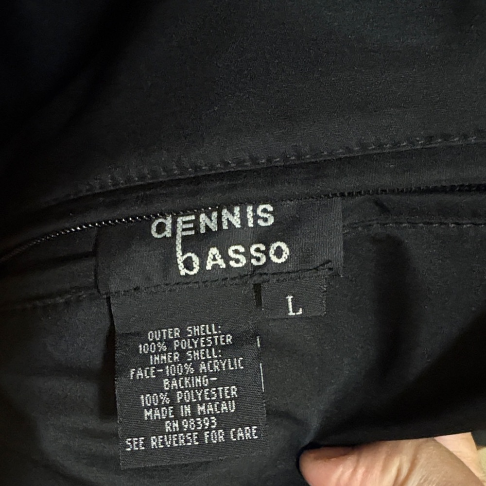 Dennis Basso Black Polyester Reversible Outerwear - Picture 2 of 4